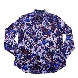 Robert Graham long sleeve button down shirt, multi color patterned, size large